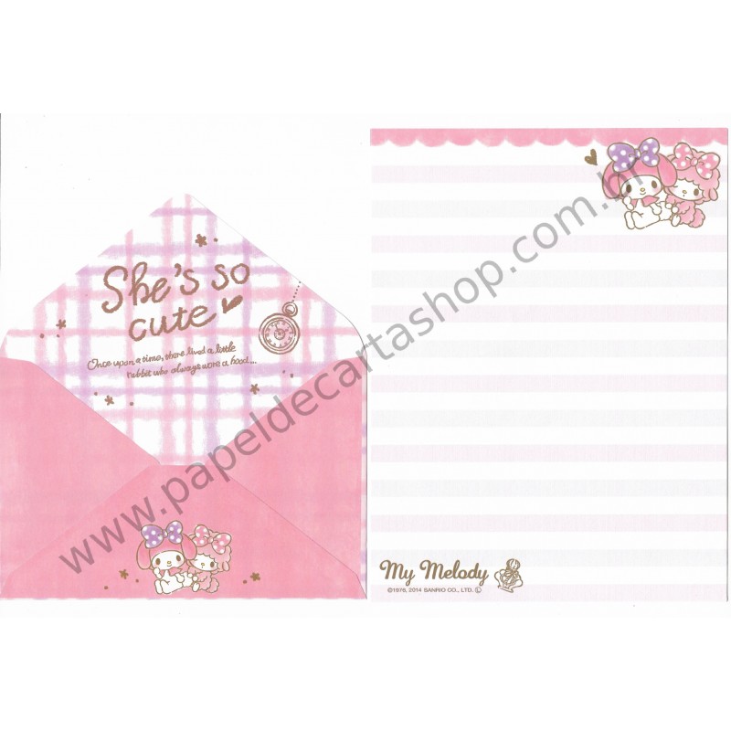 Ano 2014. Kit 2 Conjuntos de Papel de Carta My Melody Everybody Loves You Sanrio