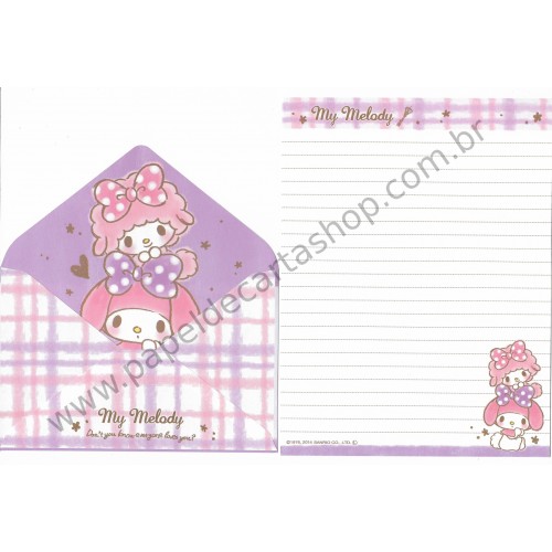 Ano 2014. Kit 2 Conjuntos de Papel de Carta My Melody Everybody Loves You Sanrio