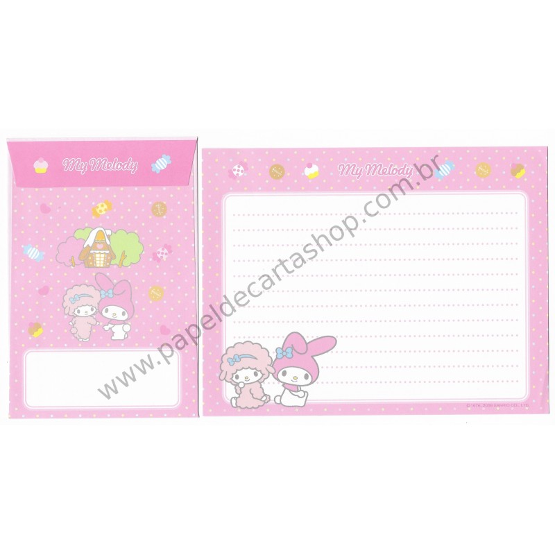 Ano 2009. Conjunto de Papel de Carta My Melody Biscuit Sanrio