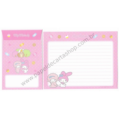 Ano 2009. Conjunto de Papel de Carta My Melody Biscuit Sanrio