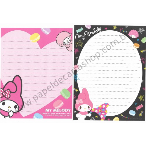 Ano 2014. Kit 2 Conjuntos de Papel de Carta My Melody Cheerful and Sunny Sanrio