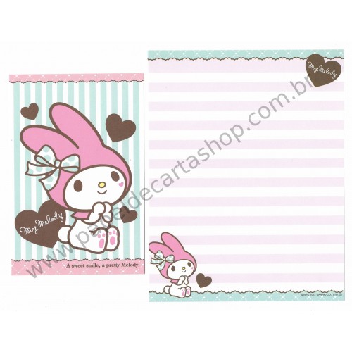 Ano 2014. Kit 4 Conjuntos de Papel de Carta My Melody A Sweet Smile Sanrio