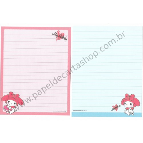 Ano 2015. Kit 2 Conjuntos de Papel de Carta My Melody New Me Sanrio