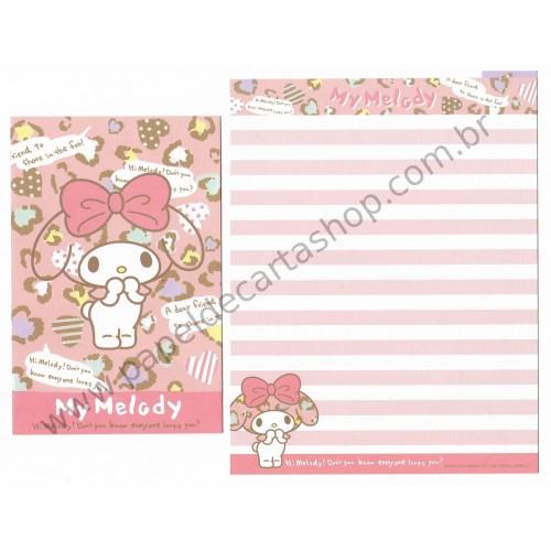 Ano 2014. Kit 2 Conjuntos de Papel de Carta My Melody Hi Melody Sanrio