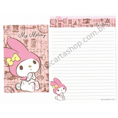 Ano 2013. Kit 2 Conjuntos de Papel de Carta My Melody Sweet Sanrio