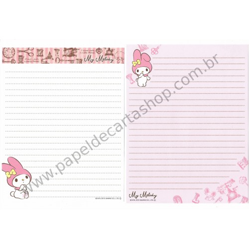 Ano 2013. Kit 2 Conjuntos de Papel de Carta My Melody Sweet Sanrio