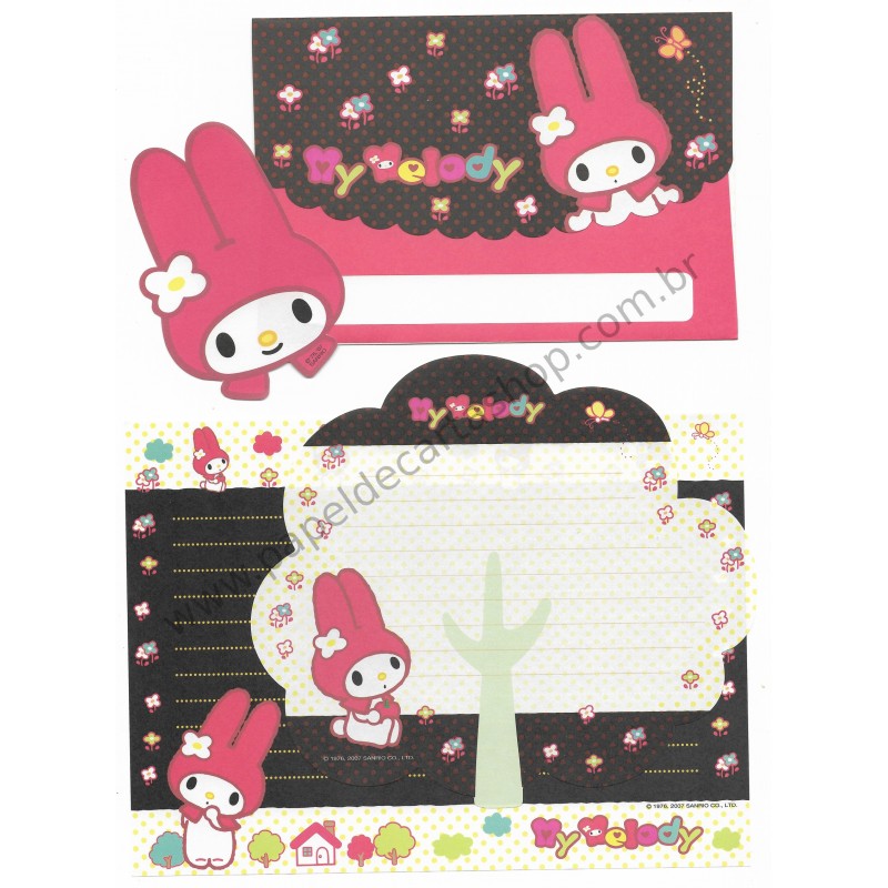 Ano 2007. Conjunto de Papel de Carta My Melody Tree Sanrio