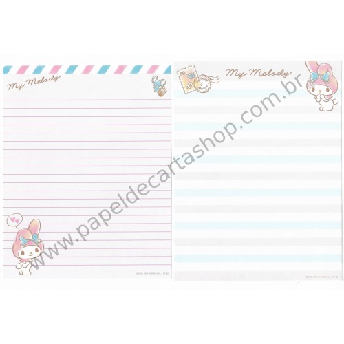 Ano 2015. Kit 2 Conjuntos de Papel de Carta My Melody Paris Sanrio