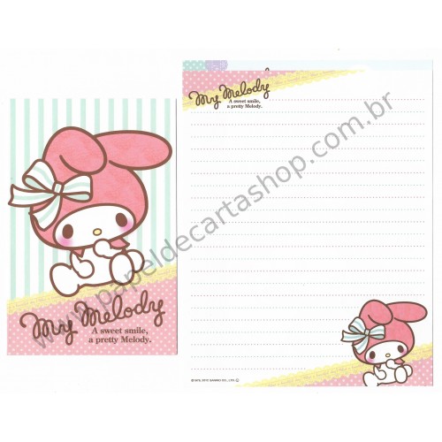 Ano 2012. Kit 2 Conjuntos de Papel de Carta My Melody Ribbon Sanrio