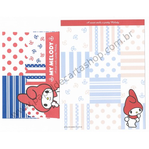 Ano 2013. Kit 4 Conjuntos de Papel de Carta My Melody Mariner Sanrio