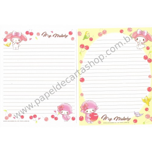 Ano 2015. Kit 2 Conjuntos de Papel de Carta My Melody Cherry Sanrio