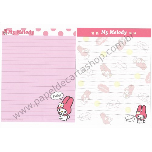 Ano 2014. Kit 2 Conjuntos de Papel de Carta My Melody I Feel Like Crying Sanrio