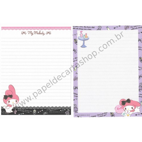 Ano 2013. Kit 2 Conjuntos de Papel de Carta My Melody CRSBL Sanrio