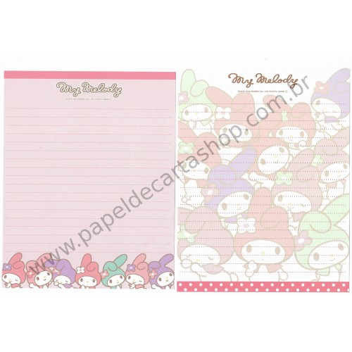 Ano 2014. Kit 2 Conjuntos de Papel de Carta My Melody Fun Sanrio