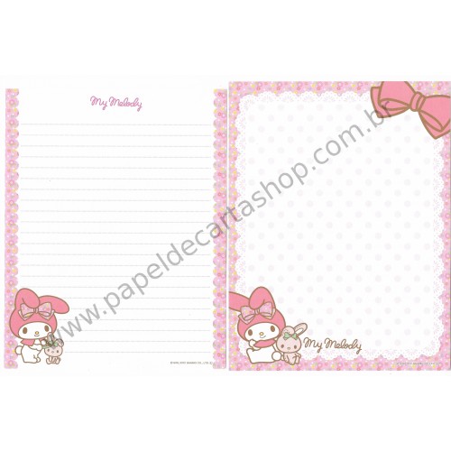 Ano 2012. Conjunto de Papel de Carta My Melody Everything Together Sanrio