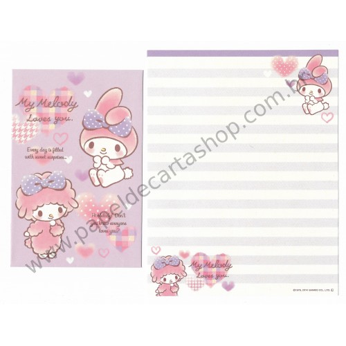 Ano 2014. Kit 4 Conjuntos de Papel de Carta My Melody Loves You Sanrio