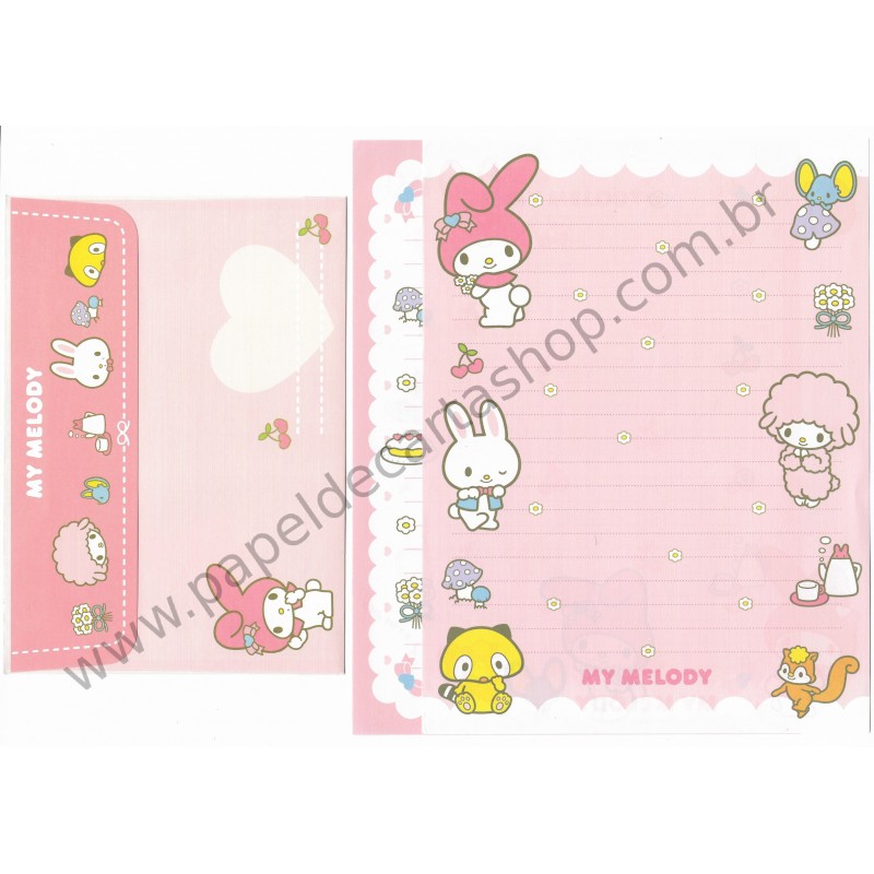 Ano 2006. Conjunto de Papel de Carta My Melody Dupla Sanrio