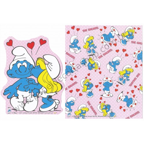 Conjunto de Papel de Carta Importado Os Smurfs Dupla 1