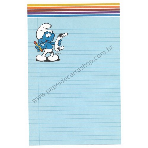 Papel de Carta Avulso Antigo Importado Os Smurfs