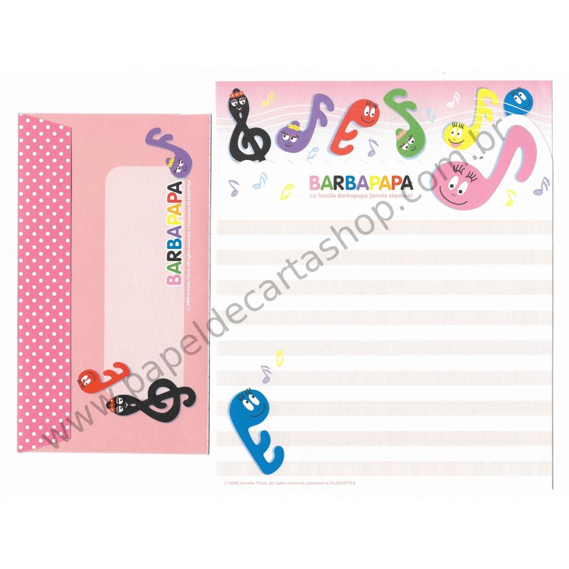 Conjunto de Papel de Carta Importado Barbapapa