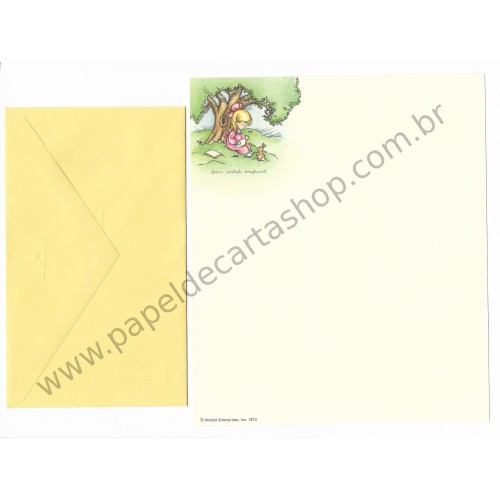 Ano 1973. Conjunto de Papel de Carta Antigo Importado Joan Walsh Anglund CAM - Hallmark