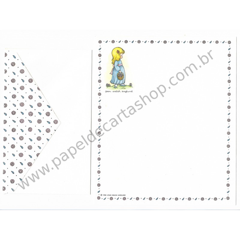 Conjunto de Papel de Carta Antigo Joan Walsh Anglund CBR Hallmark