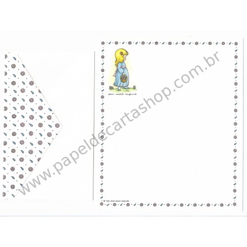 Conjunto de Papel de Carta Antigo Joan Walsh Anglund CBR Hallmark