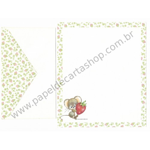 Conjunto de Papel de Carta Antigo Importado Mouse - Hallmark