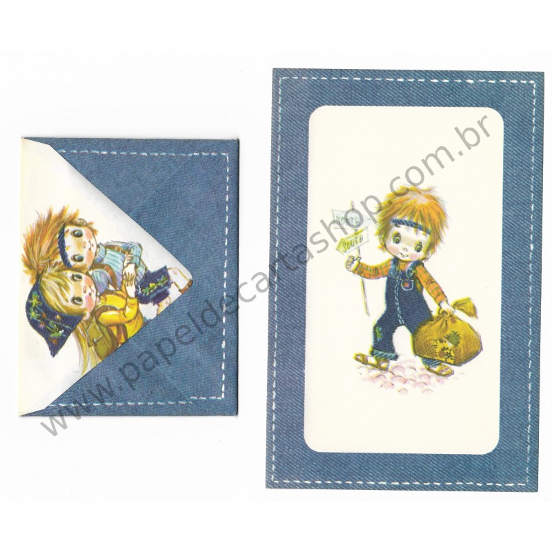 Conjunto de Papel de Carta Antigo Importado Denin Darling C1