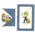 Conjunto de Papel de Carta Antigo Importado Denim Darling C1