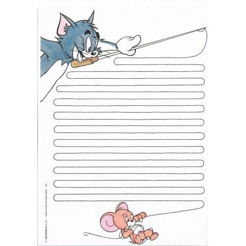 Ano 1986. Papel de Carta Antigo Tom & Jerry TJW1