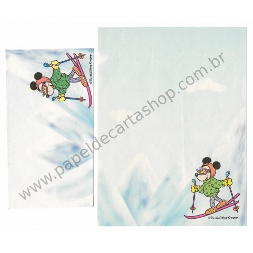 Conjunto de Papel de Carta Antigo Disney Minnie Ski - Soft Paper