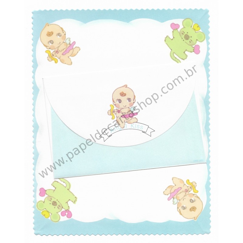 Conjunto de Papel de Carta Antigo Kewpie Angel Kiss Lyric Japan