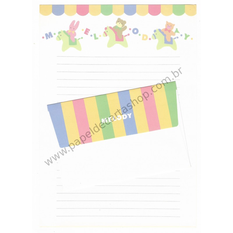 Conjunto de Papel de Carta Antigo (Vintage) Melody - Japan