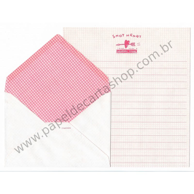 Conjunto de Papel de Carta Antigo (Vintage) Shot Heart CRS - GAKKEN