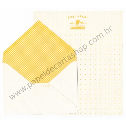 Conjunto de Papel de Carta Antigo (Vintage) Shot Heart CAM - GAKKEN