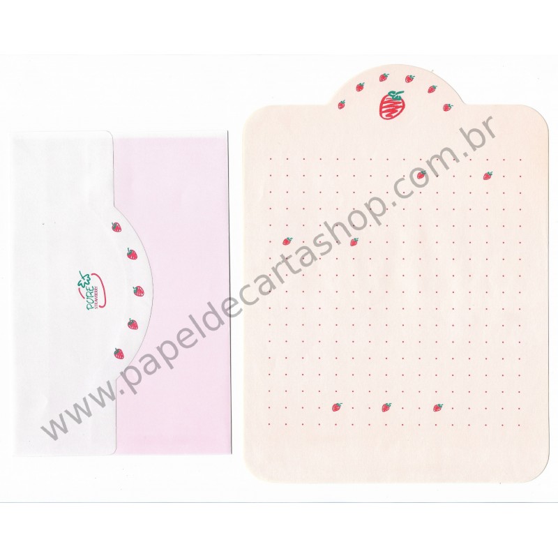 Conjunto de Papel de Carta Antigo (Vintage) Pure Strawberry CRS - Japan