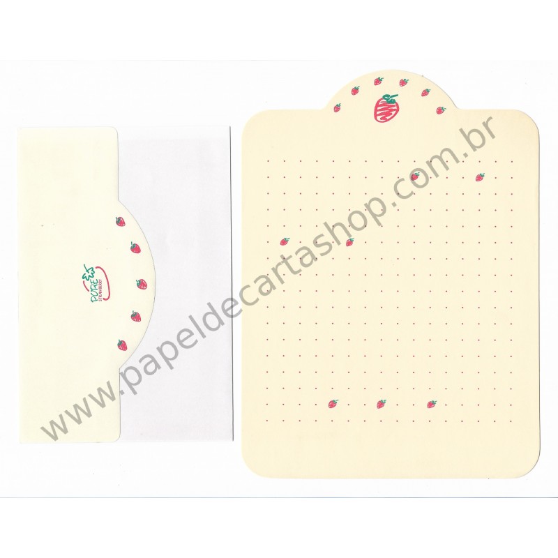 Conjunto de Papel de Carta Antigo (Vintage) Pure Strawberry CAM - Japan