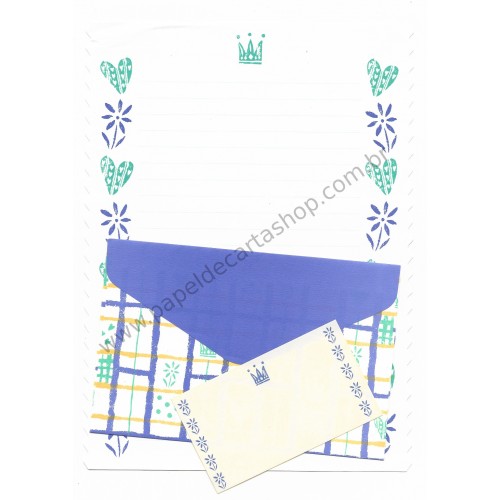 Conjunto de Papel de Carta Antigo (Vintage) Crown (CAZ)