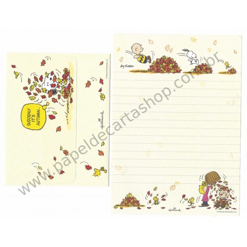 Conjunto de Papel de Carta Snoopy Autumn - Peanuts Hallmark
