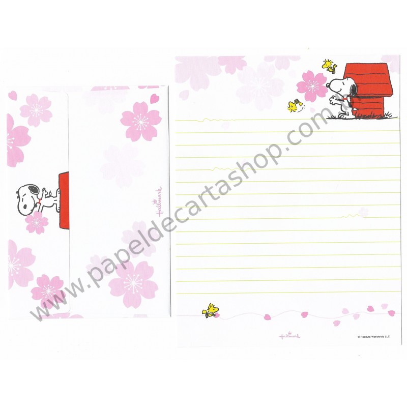 Conjunto de Papel de Carta Snoopy and his friends - Peanuts Nihon Hallmark