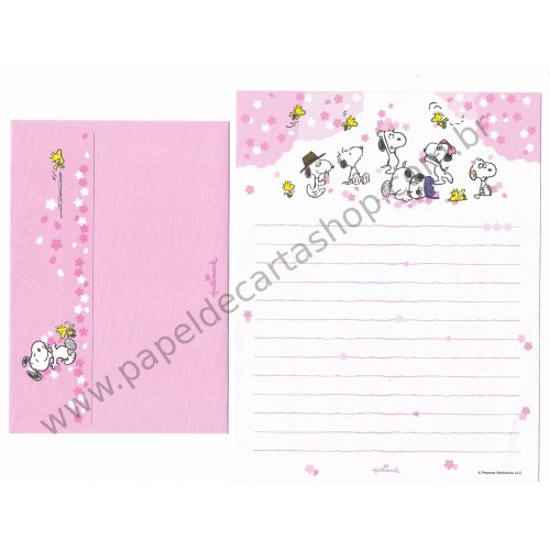 Conjunto de Papel de Carta Snoopy and brothers - Peanuts Nihon Hallmark