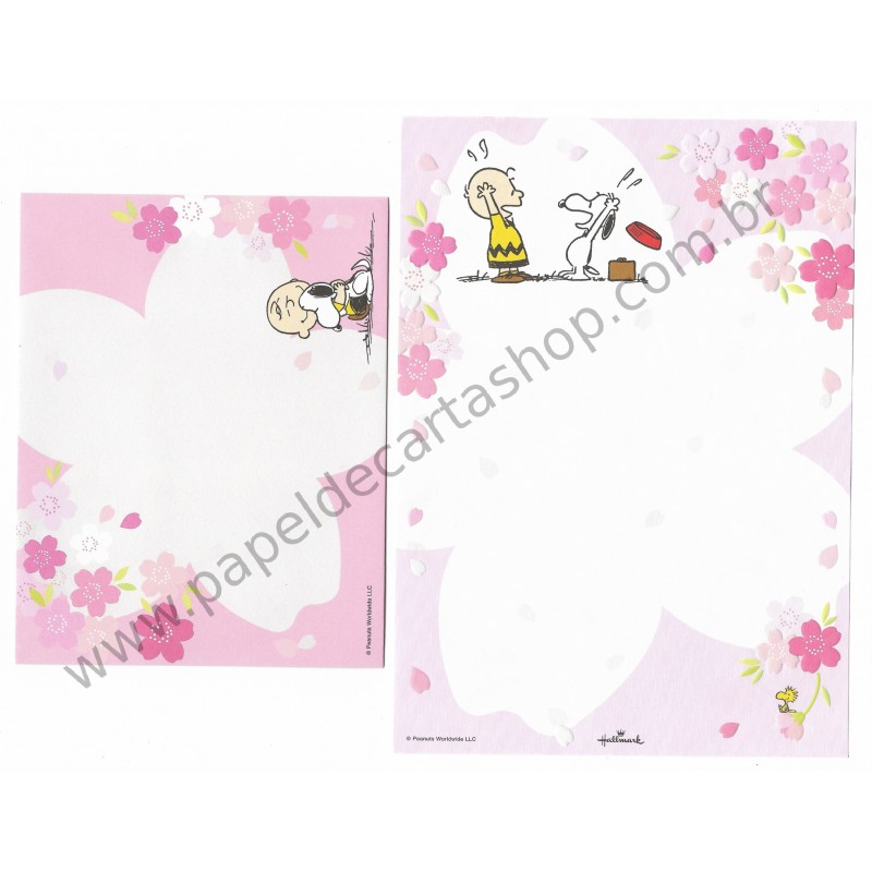 Conjunto de Papel de Carta Snoopy and Charlie - Peanuts Nihon Hallmark