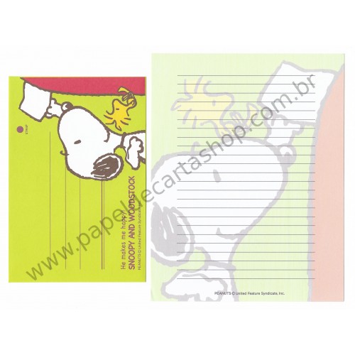 Conjunto de Papel de Carta Snoopy and WD He Makes Me Happy CVD - Peanuts