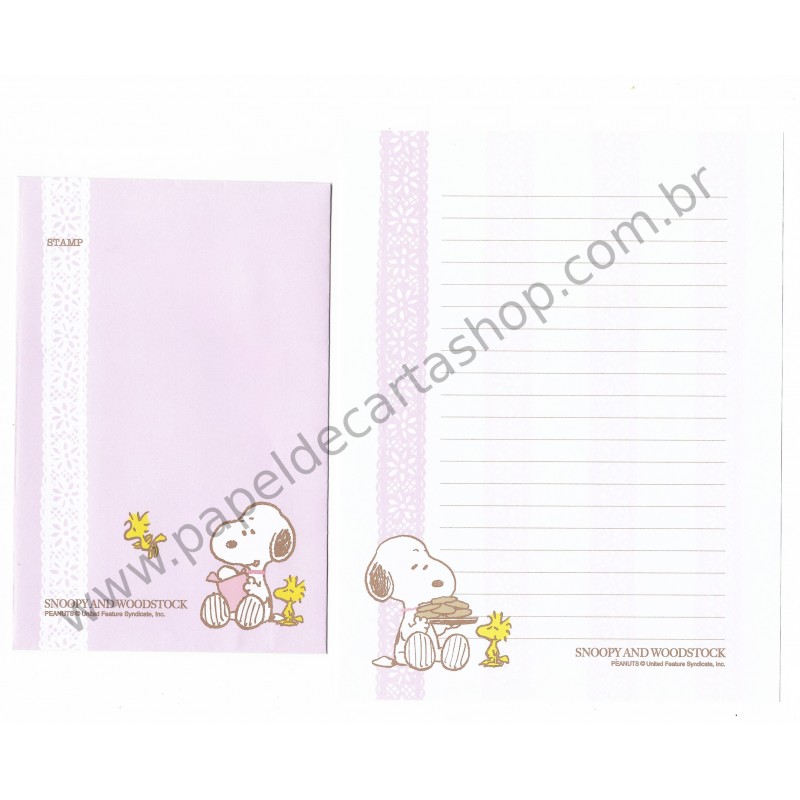 Conjunto de Papel de Carta Snoopy And Woodstock LC CRS - Peanuts