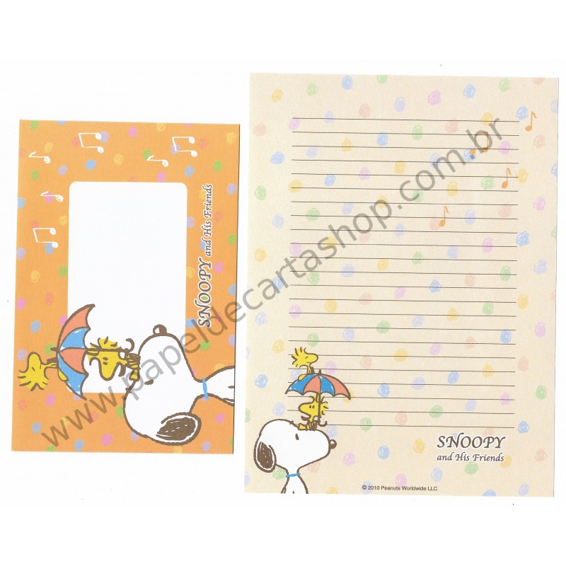 Conjunto de Papel de Carta Snoopy and FR CLA 2010 - Peanuts