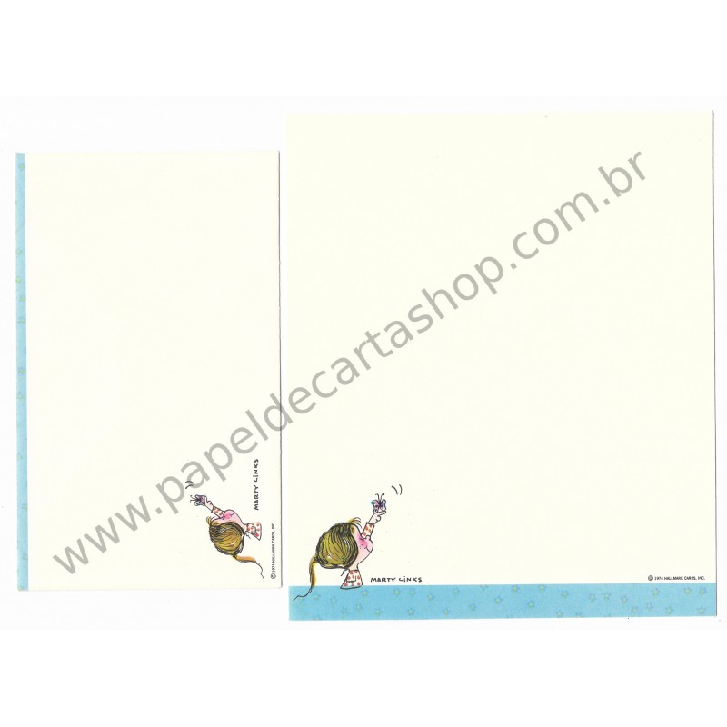 Conjunto de Papel de Carta Antigo Importado Marty Links CAZ Hallmark