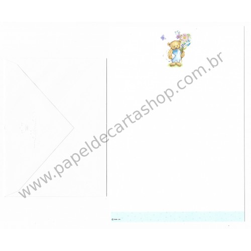 Conjunto de Papel de Carta Antigo Importado Mary Hamilton BEAR 03 - Hallmark