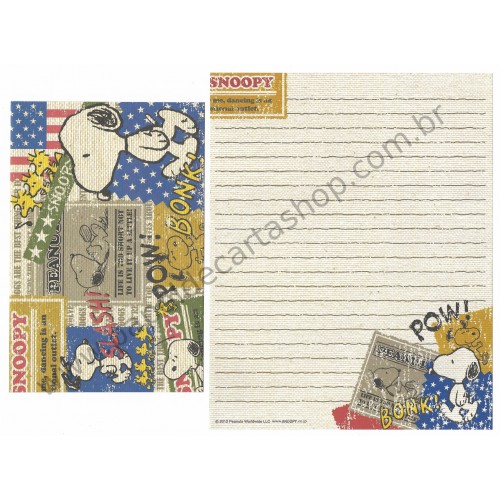 Kit 4 Conjuntos de Papéis de Carta Snoopy National - Peanuts Japão 2012