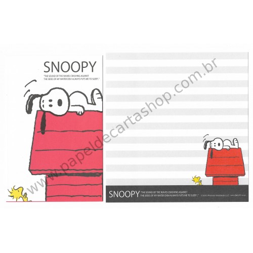 Kit 4 Conjuntos de Papéis de Carta Snoopy The Sound of the Waves - Peanuts Japão 2013